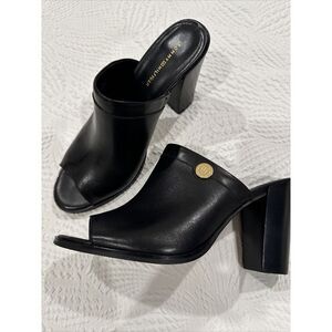 Tommy Hilfiger TWREBECAH Black3.75"Blocked Heel Open Toe Mules Womens Size 8.5 M